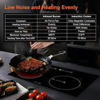 Dual Coil Design of 2 Burner Cooker, 1800W Electric Ceramic Hot Plate for Cooking, Infrared Double Burner Portable Countertop or 24inch Built-in Cooktop Radiant Stove Top, Compatible with All Cookware