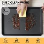 2 Pack Half Sheet Pan 17.5” x 13”, Cookie Sheets for Baking 0.8mm Thick Non Stick Baking Sheets for Oven Heavy Duty Baking Trays