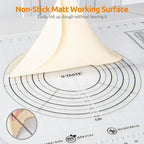 U-Taste 28"x20" Large Pastry Mat: Food-Grade Liquid Silicone Dough Rolling Baking Sheet, Non-Stick Non-Slip for Kneading, Making Pizza, Fondant with Clear Measurement and Raised Edges (Transparent)