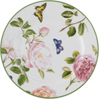 Portmeirion Home Roses 16 Piece Set - Delicate Pink Rose & Butterfly Pattern, Dishwasher Safe Porcelain Dinnerware for Garden Parties, Bridal Showers, Tea Time & Family Gatherings - 10.5" Plates