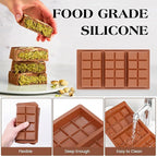 1 Pc Chocolate Bar Mold Deep Dubai 0.85 Inch Stuffed Large Chocolate Molds Silicone Break Apart Thick Silicone Molds for Candy Bar (8 Snap）
