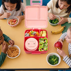 Bento Lunch Box for Kids with 8oz Soup Thermo Leak-Proof Lunch Food Containers with Snack Sauce Container for Kid Girls Boys to School (Pink Mermaid)