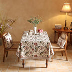 ISAENNE Designer Provence Floral Tablecloth Rectangular,Linen Colorful Washable Indoor Table Cloth,Durable Decor Tablecloths for Dining Thanksgiving Kitchen Christmas,55"*87"-Ratina