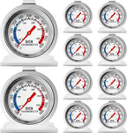 10 Pack Oven Thermometer 50-300°C/100-600°F Stainless Steel Oven Thermometers with Large Dial, Oven Temperature Gauge for BBQ Cooking Baking Grill Smoker