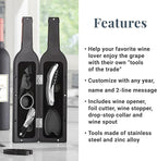 Let's Make Memories Personalized 5-Piece Wine Tool Set - Wine Bottle Opener - Bar Accessory
