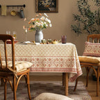 ISAENNE Designer Linen Floral Long Rectangular Tablecloth,Pale Yellow Farmhouse Indoor Table Cloth,Durable Decor Tablecloths for Dining Kitchen Thanksgiving Christmas,63"*94"-Chamonix A