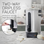 Homecraft 100-Cup Coffee Urn and Hot Beverage Dispenser with Dripless Faucet, Quick-Brewing, Stainless Steel