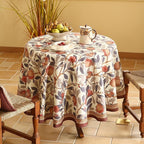 patdrea Designer Linen Small Round Tablecloth,Vintage Pomegranates and Leaves Tree Fall Tablecloths,Table Decor Cover for Kitchen Dining,Christmas,Thanksgiving,Party,Diameter 55"-Tehran a