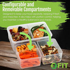 Bento Box for Kids and Adults - Reusable Lunch Box Meal Prep Containers - 3 Compartment Snack Box Container with Airtight Lid - Dishwasher, Freezer, Microwave Safe Food Snack Storage (39 oz, 2 Pack)