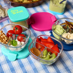 Yumbox Snack Bowl, Leakproof 3 Compartments, Removable Lid, Microwave, Dishwasher Safe, Kids Snacks, Granola Bowl, Snacks for school, work, travel (Hazy Purple)