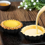 12 pcs Egg Tart Molds, 3" Mini Tart Pans Removable Bottom, Cupcake Cake Muffin Mold Tin Pan Baking Tool, Reusable Quiche Bakeware Carbon Steel for Pies, Quiche, Cheese Cakes, Desserts