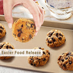 Baking Sheet Baking Pan Set of 3, Nonstick Cookie Sheets for Baking Supply, Carbon Steel Half/Jelly Roll/Quarter Baking Tray with Diamond Texture, 0.8mm Thick Heavy Duty Cookie Tray Oven Pan