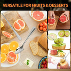 Grapefruit Spoon & Knife Set,Stainless Steel Grapefruit Spoon Utensil With Serrated Edge,Silver Kitchen Tool,Multi-Use for Citrus, Kiwi,Dessert, Avocado & More (6 PCS)