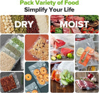 Vacuum Sealer Bags for Food, 7 Pack - 8" x 20' (3 Rolls) + 11"x 20' (3 Rolls) + 6"x 20' (1 Roll), BPA-Free Commercial Grade Embossed Customized Size Bags for Food Storage, Meal Prep, Sous Vide