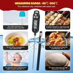 12 Pcs Meat Food Thermometer Food with Probe Water Liquid Instant Read Digital Thermometer Kitchen Cooking Supplies for Cooking BBQ Milk Yogurt (Black)