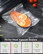 AENTGIU 300-Count Food Vacuum Sealer Bags 8 x 12 inch, Thick BPA Free Sous Vide Bags Compatible with All Vac Machines, Food Saver, Seal a Meal, Commercial Grade Quart Precut Meal Prep Storage Bags