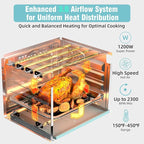 Novaspark Air Fryer Toaster Oven Combo, Retro Convection Oven Countertop,16QT Small Toaster Oven, 4-slices or 9" Pizza,Bake,Toast,Broil, Air Fry, Rapid Heating Mini Conventional Oven, Non-Stick, Blue