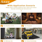 Anze Under Grill Mat for Outdoor Grill, 36 x 48 Inch Anti-Slip BBQ Floor Mats, Easy to Clean Reusable Fireproof Grill Pad, Oil-Proof Waterproof Protector for Indoor Fireplace Pit Mat