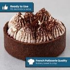 Cambie Round Chocolate Medium Tart Shells, 2.17" in Diameter, French Style Cocoa Tarts with Dark Chocolate Coating (Pack of 40)