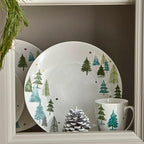 Lenox 893565 Balsam Lane 12-Piece Dinnerware Set, Green, Christmas, Holiday Hosting