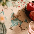 patdrea Designer Vintage Beige Tablecloth for Square Table,Italian Linen Trees Pattern Table Cloth,Decoration Cover for Kitchen Dining Christmas,Tea Party,Thanksgiving,67"x67"-Tatiana a