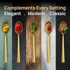 Home Haven Luxury Gold Silverware Set for 4, Heavy Duty Gold Flatware Set for 4, 18/10 Stainless Steel Cutlery Dishwasher Safe, Flatware for Special Occasions, Home & Restaurant Use (24 Pieces for 4)