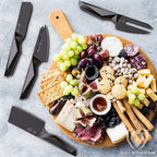 DALSTRONG Cheese Knife Set - 4-Piece - Shadow Black Series - Black Titanium Nitride Coated - High Carbon - 7CR17MOV-X Vacuum Treated Steel Cheese Knives Set - Sheath - Soft Hard Cheese - NSF Certified