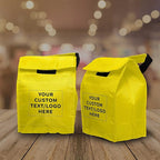 DISCOUNT PROMOS 50 Hook and Loop Insulated Lunch Bags Set - Customizable Text, Logo - Polyester, Durable, Vibrant, Reusable - Yellow