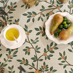 patdrea Designer Linen Vintage Small Table Cloth for Round Table,Durable Breathable Tablecloth,Cover Fall Dacorative for Kitchen Dining Parties,Holiday Christmas,Thanksgiving,Diameter 55"-Warbler