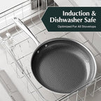 Redchef Non Stick Frying Pans, Hybrid Ceramic Frying Pan, Nonstick Skillet with Stay-Cool Handle, Non Toxic, PFAS PFOA & PTFE Free, Dishwasher & Oven Safe, Compatible All Cooktops (Black, 10 inch)