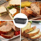 HONGBAKE Mini Loaf Pan for Baking Bread, 6 x 3.3 x 2 In Nonstick Small Banana Bread Tins Set of 3, Tiny Carbon Steel Meatloaf Pan - Dark Grey