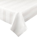 Luxury Table Protector Pad, 2 in 1 Table pad + Great Looking Tablecloth - Heat Resistant, Spill & Stain Proof - Flannel Backing (54x90, White - Silk Stripe)