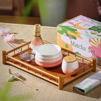 Matcha Whisk Set, Pink Matcha Kit, 8 Pcs Matcha Set Includes Matcha Bowl with Spout, Matcha Whisk and Holder, Ceramic Tea Caddy, Bamboo Scoop, Scoop Rest, Sifter and Tea Towel, Gift for Tea Lover