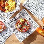 1000 Pcs 12 x 12 Inch Deli Wax Paper Sheets Grease Resistant Tray Basket Liners Newsprint Paper Water and Grease Proof Sandwich Wrapping Square Hot Dog Wrappers for Food Baking (White)