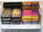 16 Pack - SimpleHouseware 2 Compartment Food Grade Meal Prep Storage Container Boxes (28 ounces)