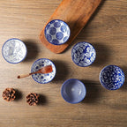 Selamica Ceramic 4 OZ Dipping Bowls Set, 3.5 Inch Mini Bowls for Dipping, Side Dishes, Microwave Dishwasher Safe, Set of 6, Vintage Blue