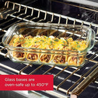 Rubbermaid Brilliance Glass Food Storage Containers, 8 Cup, Set of 2, BPA-Free, Leak-Proof, Clear