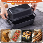 Cast Iron Bread Loaf Pan with Lid to Piece Set, Even Heat Distribution for Sourdough and Homemade Bread, Pre-Seasoned Heavy Duty Dutch Oven Bread Pan For a Crispy Crust (9x5 Inch)