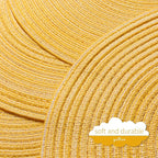 FunWheat Round Braided Placemats Set of 4 Place mats for Dining Tables Woven Heat Resistant Table Mats 15 inch (E Yellow, 4pcs)