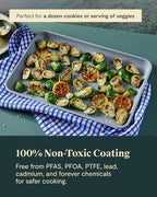 Caraway Non-Stick Ceramic Medium Baking Sheet - Naturally Slick Ceramic Coating - Non-Toxic, PTFE & PFOA Free - Perfect for Baking, Roasting, and More - Medium (15" x 10") - Gray