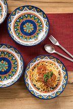 Bico Havana Pasta Bowls, 35oz Salad Bowl Set of 4, Large Ceramic Serving Dinner Bowls for Soup and Cereal, Microwave and Dishwasher Safe, Gift for Housewarming and Thanksgiving