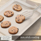 Country Kitchen Nonstick Stackable Bakeware Set - Heavy Duty, Durable, Easy Release Baking Set, Cream, 4 Pcs