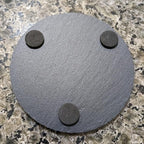 The Open Road Awaits: Motorcycle Coasters with Inspirational Quote - Round Slate - Set of 5