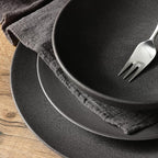 Stone Lain Grao Stoneware 16-Piece Dinnerware Set, Grey