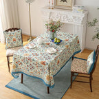 ISAENNE Designer Linen Elegant Extra Long Rectangle Tablecloth,Colorful Floral Bohemian Table Cloth,Wrinkle Resistant Decor Tablecloths for Dining Thanksgiving Kitchen,63"*110"-Floralsea A