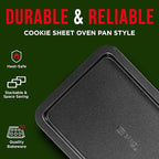 3 Piece Set Nonstick Carbon Steel Oven Bakeware -Professional Quality Kitchen Cooking Baking Trays -PFOA, PFOS, PTFE-Free Small, Medium & Large Baking Sheet Pans
