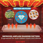 Baker's Secret Baking Sheet Pan Set, 3x Cookie Sheets for Oven, Diamond Texture Premium Air Flow, Set of 3 Baking Trays, Extra Thick 0.6mm with Diamond Base PFOA, PFOS, PTFE and PFAS free
