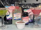Snowy River Holiday Cocktail Sugar - Naturally Colored Red, White & Green Festive Cocktail Rimmer, Beverage Rimmer, Margaritas, Kosher (Holiday, 3oz Gift Bottle)
