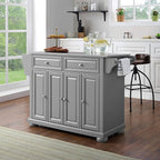 Crosley Furniture Alexandria Stainless Steel Top Rolling Kitchen Island Storage Cart, Microwave Stand, Gray