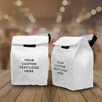 DISCOUNT PROMOS 100 Hook and Loop Insulated Lunch Bags Set - Customizable Text, Logo - Polyester, Durable, Vibrant, Reusable - White